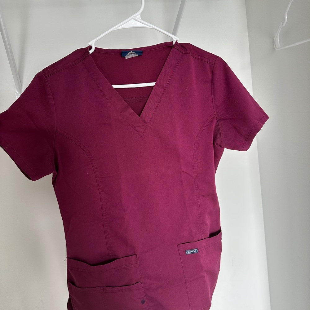 Burgundy Scrub Top